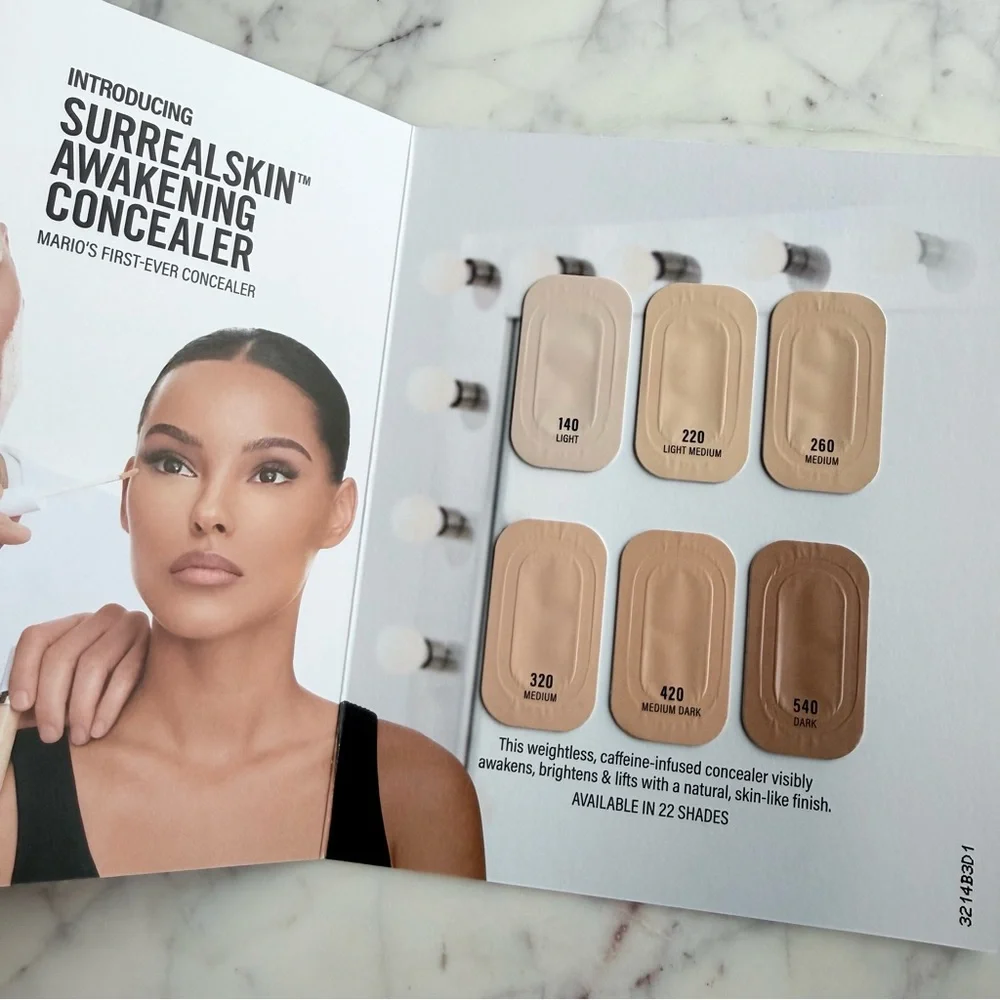 Makeup by Mario SurrealSkin Concealer Collection Sample Card